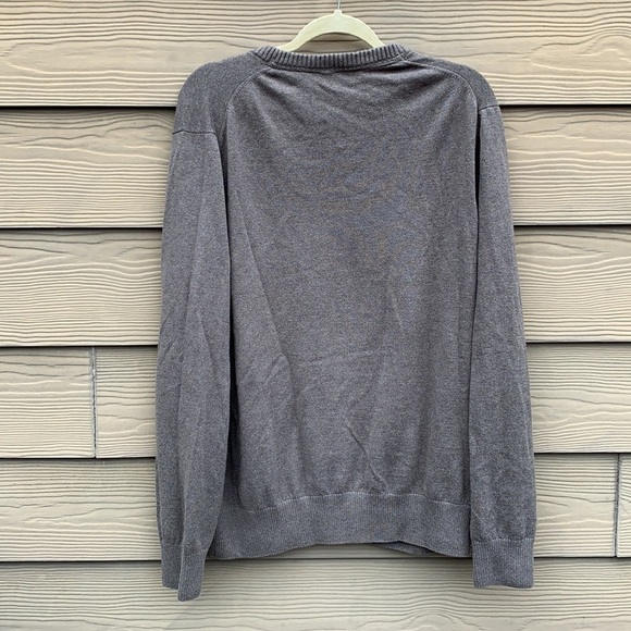 VTG Eddie Bauer V-Neck Sweater XLT Cotton Cashmere Blend Tan Pullover Relaxed - Picture 2 of 11